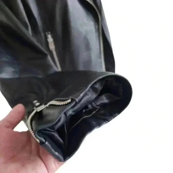 Aritzia Talula Hendrix Leather Jacket Biker  Black Silver Hardware Women's Med - Picture 11 of 16